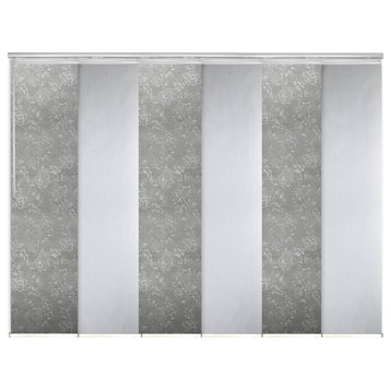 Dappled Iron-Poppy 6-Panel Track Extendable Vertical Blinds 70-130"x94"