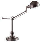 Ore International - 24.5"H Modern Silver Task Table Lamp - 24.5"H Modern Silver Task Table Lamp Shade dimension 6"Dia X 3.5"H