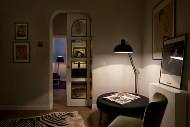 Photo of a contemporary family room in Rome.