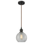 Innovations Lighting - Athens 1-Light LED Mini Pendant, Oil Rubbed Bronze, Shade: Clear Crackle - A truly dynamic fixture, the Ballston fits seamlessly amidst most decor styles. Its sleek design and vast offering of finishes and shade options makes the Ballston an easy choice for all homes.