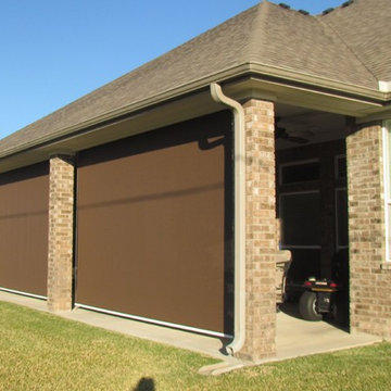 Motorized patio shades