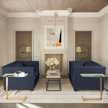 Outside the Box: Rivington Loveseat in Blue Print Linen