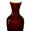 Villacera Handcrafted 18" Tall Brown Bamboo Jar Vase Sustainable Bamboo