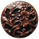 Notting Hill Decorative Hardware - Florid Leaves Knob, Antique Copper - Projection: 7/8"