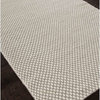 Flat-Weave Solid Pattern Wool Ivory/Gray Area Rug, 2 x 3