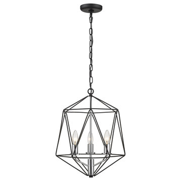 Z-Lite 918-14MB-CH Geo 3 Light Chandelier in Chrome