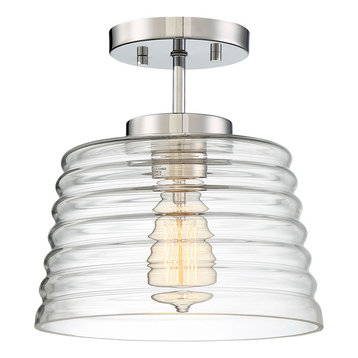 1-Light Semi-Flush Mount, Chrome