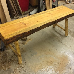 Rustic Log Bench - Outdoor Decor