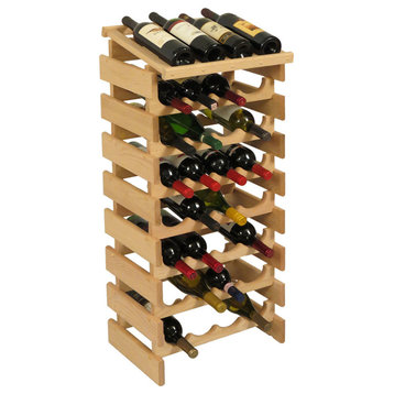 Wooden Mallet Dakota 8 Tier 32 Bottle Display Top Wine Rack in Natural