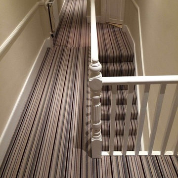 Grape & Grey Stripe Stair and Hallway Carpet