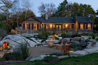 Example of a beach style exterior home design in Portland Maine