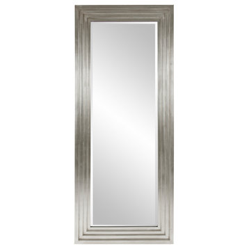 Delano Rectangular Mirror Custom Painted, Traditional, 34 X 82, Glossy Nickel