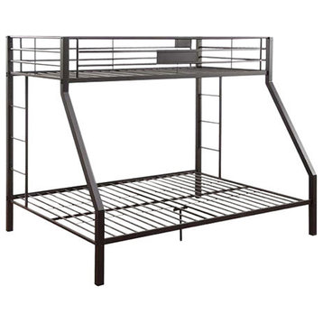 Kaleb Bunk Bed, Black Sand, Twin Bed Over Queen Bed
