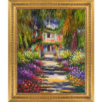 La Pastiche Garden Path at Giverny with Versailles Gold Queen Frame, 21" x 25"