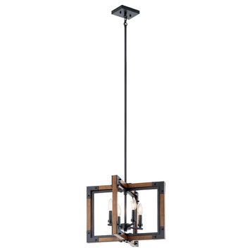 Marimount 4-Light Rustic Chandelier in Auburn Stained Finish