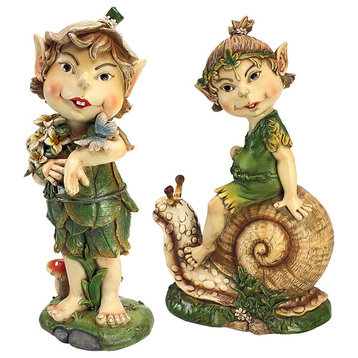 Set Perry And Pixie Gnome Statues