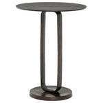 Four Hands - Douglas End Table-Antique Rust - Precise curves with modern presence. Rounded base and tabletop of antique rust-finished aluminum are connected via a shapely ring, for an open look and fun blend of scale and proportion. Safe for outdoor spaces. Cover or store indoors during inclement weather and when not in use.
