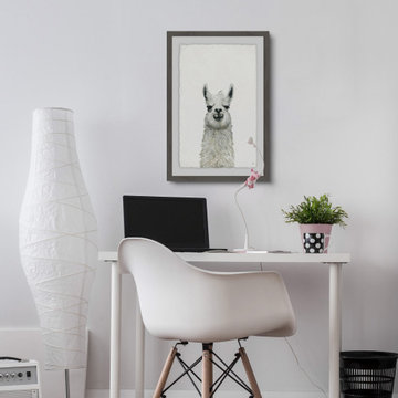 "Llama Close-up" Framed Painting Print
