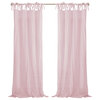 Jolie Sheer Tie Top Window Curtain, Pink, 52"x108"