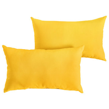 Sunbrella Sunflower Yellow Outdoor Pillow Set, 14x24