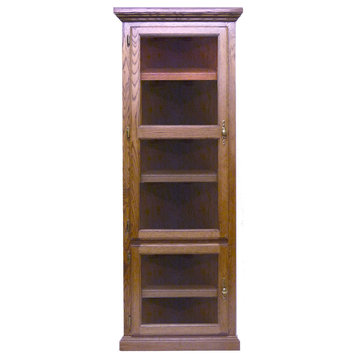 Traditional Corner Bookcase With Glass Doors