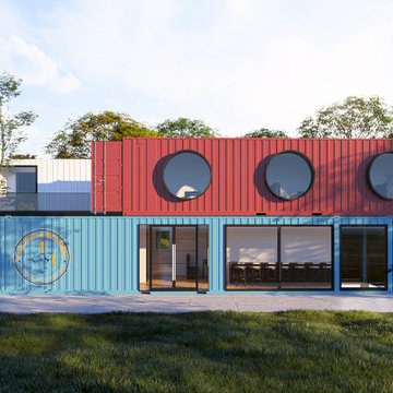 Restaurant design with Shipping containers