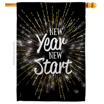 New Year New Start Winter New Year House Flag