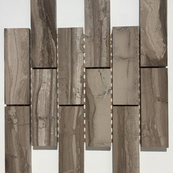 Haisa Dark Polished Marble 2"x6" Mosaic - Wall And Floor Tile