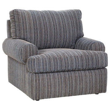 American Furniture Classics 8-03M-S260 Nostalgia Chair in Blue Striped Fabric