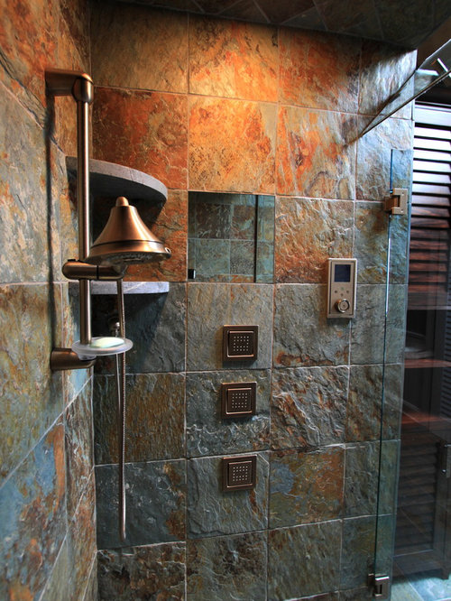 Slate Shower Tiles Ideas, Pictures, Remodel and Decor