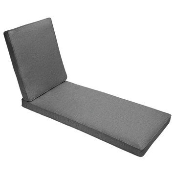Sunbrella Outdoor Chaise Lounge Cushion, Grey, 73"Lx24"Wx3"D