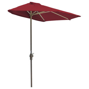 9 Premium Patio Market Umbrella Tan Red Stripes Crank And Tilt Contemporary Outdoor Umbrellas By Pebble Lane Living