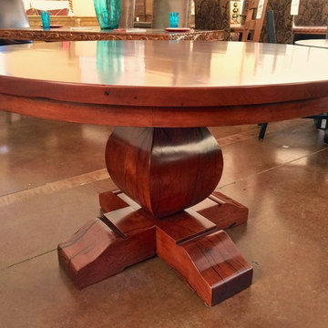 Mesquite Wood Round Dining Table
