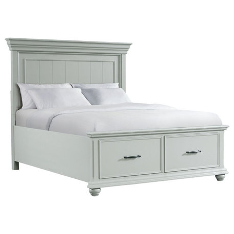 Picket House Furnishings Brooks Platform Storage Bed in Grey, Grey, Queen