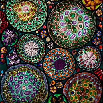 Hand-Blown Murrini Roundel Spring Garden Window