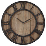 Uttermost - Uttermost Powell Wooden Wall Clock - Uttermost Powell Wooden Wall ClockAged Wood Panels Accented With Rustic Dark Bronze Metal Details And Gold Highlights. Quartz Movement Ensures Accurate Timekeeping. Requires One "AA" Battery.Uttermost's Clocks Combine Premium Quality Materials With Unique High-style Design.With The Advanced Product Engineering And Packaging Reinforcement, Uttermost Maintains Some Of The Lowest Damage Rates In The Industry.  Each Product Is Designed, Manufactured And Packaged With Shipping In Mind. MATERIALS: METAL, FIRWall Clock With Aged Wood Panels Accented By Rustic Dark Bronze Metal Details And Gold Highlights. Quartz Movement Ensures Accurate Timekeeping. Requires One "AA" Battery.