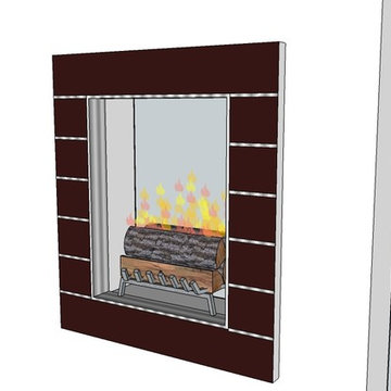 Palisades Modern Cabinetry - Fireplace with Silver inlay