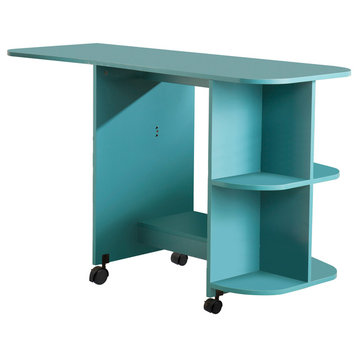 Alverton Rolling Sewing Table/Craft Station, Turquoise
