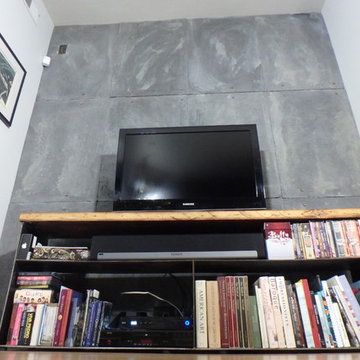 Steel Console and Cement Panel Accent Wall