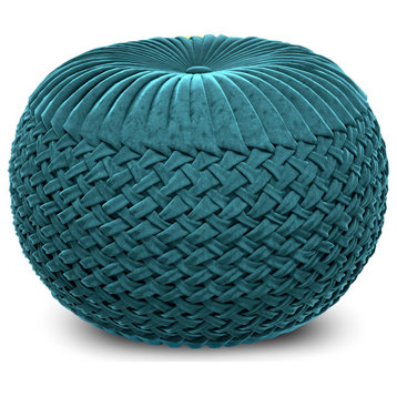 Grafton Velvet Round Pouf