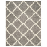 Safavieh - Safavieh Dallas Shag Collection SGD257 Rug, Grey/Ivory, 8' X 10' - Dallas Shag Rugs enrich classic lattice patterns and all-over tile motifs with luxurious shag textures and engaging color.This collection is power loomed using soft yet durable synthetic yarns for high-performance and easy-care maintenance even in busier areas of the home.