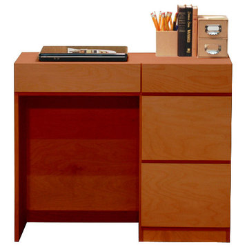 Mid Century Desk, 16x36x30, Birch Wood, Colonial Maple