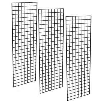 Only Hangers Gridwall Panel, 2'x6', Pack of 3, Black