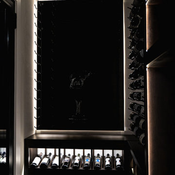 Custom Glass Wine Cellar Novelty Lighting Design