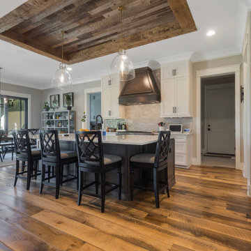 Original Face Skip Planed Reclaimed Oak Solid Plank Flooring, Barnwood Ceiling P
