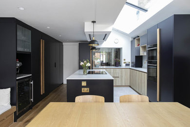 Modern Black & Wood Kitchen in Hither Green