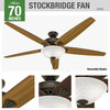 Hunter Fan Company 70" Stockbridge New Bronze Ceiling Fan With Light