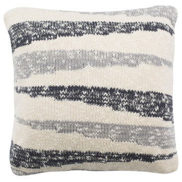 Safavieh Imani Knit Pillow Dark Grey/Light Grey/Natural 20" X 20"