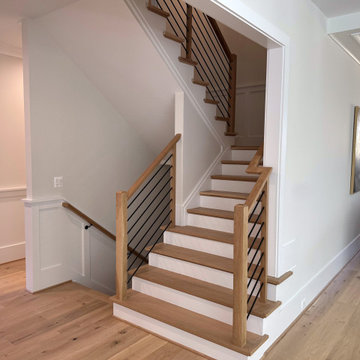 Project #140 | White Oak Staircase with Horizontal Bar Rail