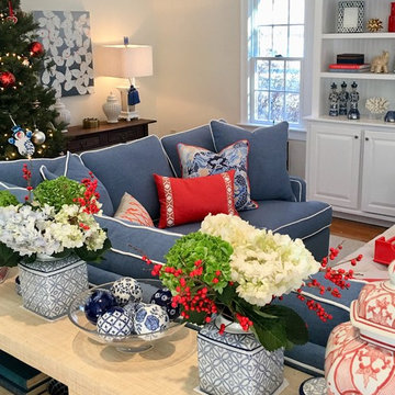 Vibrant, colorful Massachussetts Family Room
